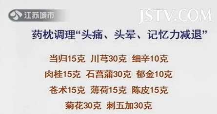 药枕的制作方法及配伍