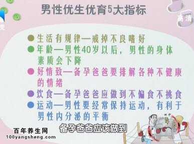 男性优生优育的指标