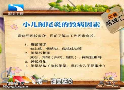 小儿阑尾炎的致病因素