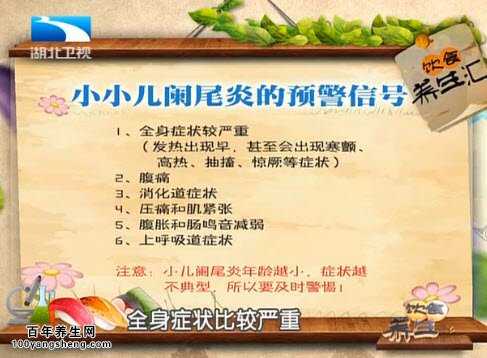小儿阑尾炎的信号