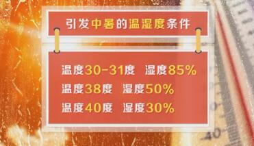 容易引发中暑的温、湿度条件
